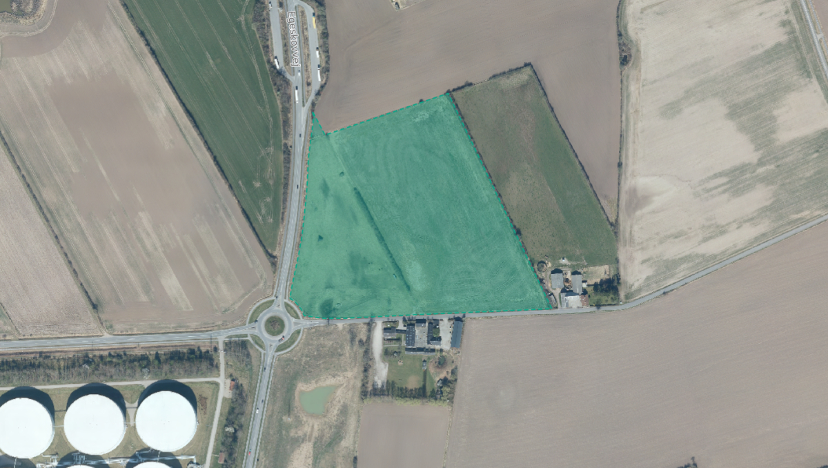 Kort over projekt ved Ryttergrøftvejen