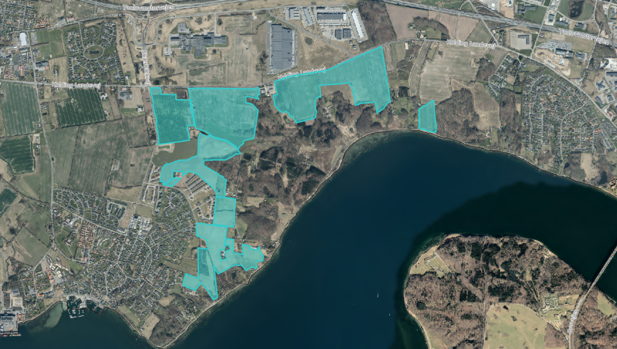 Kort over projekt ved Skærbæk