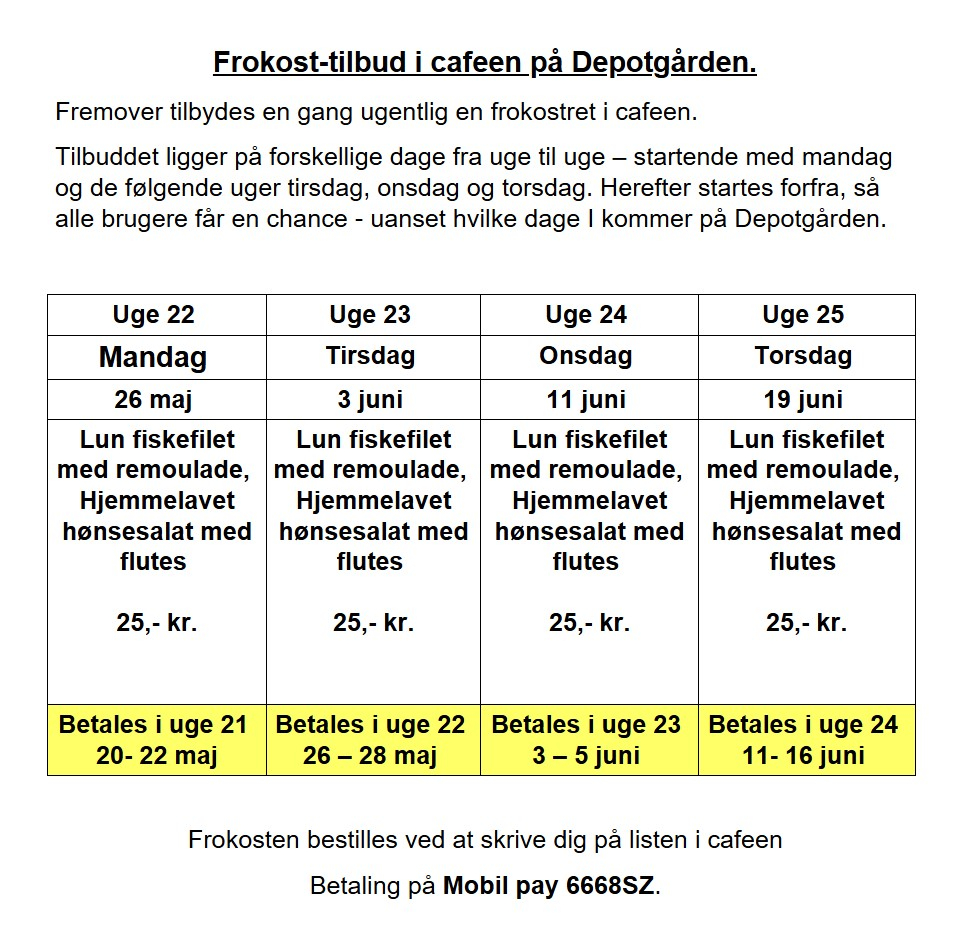 Frokost tilbud