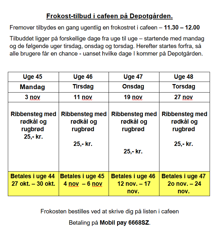 Frokosttilbud